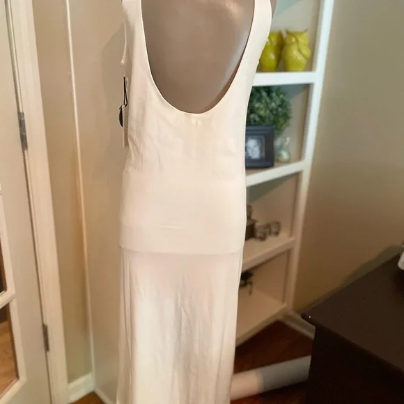 Amuse Society Beach Vida Bling Morning Market Midi Tank Knit Dress | Color: Tan/White | Size: L | Loheeter's Closet